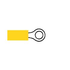 Yellow Pre-Insulated Ring Terminals - 5.30mm 50 pk