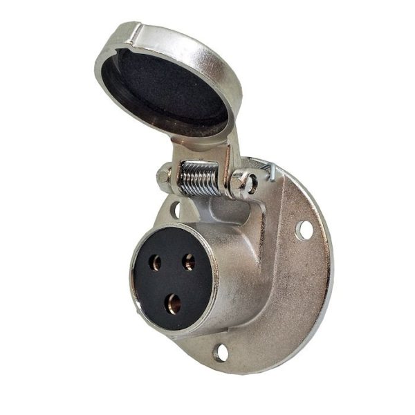 Durite 24V 3 Pin Waterproof Brass Trailer Clang Socket