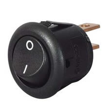 Switch Rocker Mini Round On/Off Black Pk 100