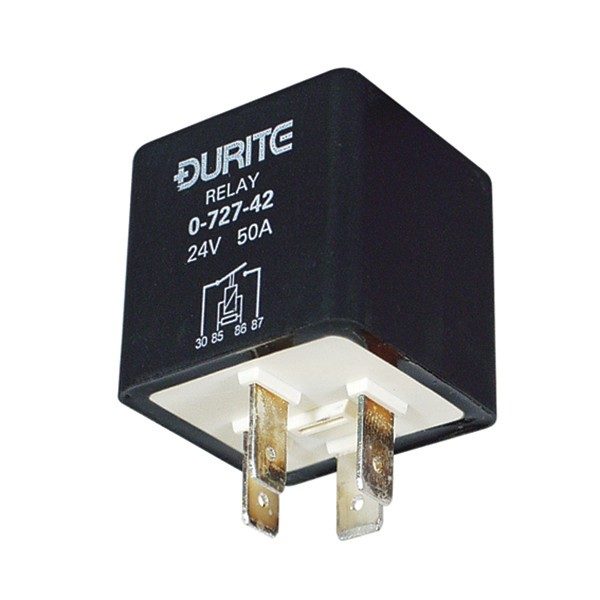 Durite Mini Durite Heavy Duty Make/Break Sealed Relay 50A 24V + Resistor